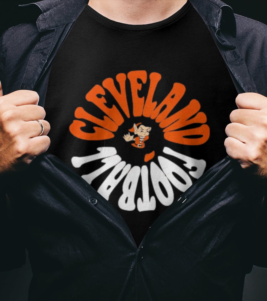 Cleveland Football Brownie The Elf Retro Orange White T-Shirt
