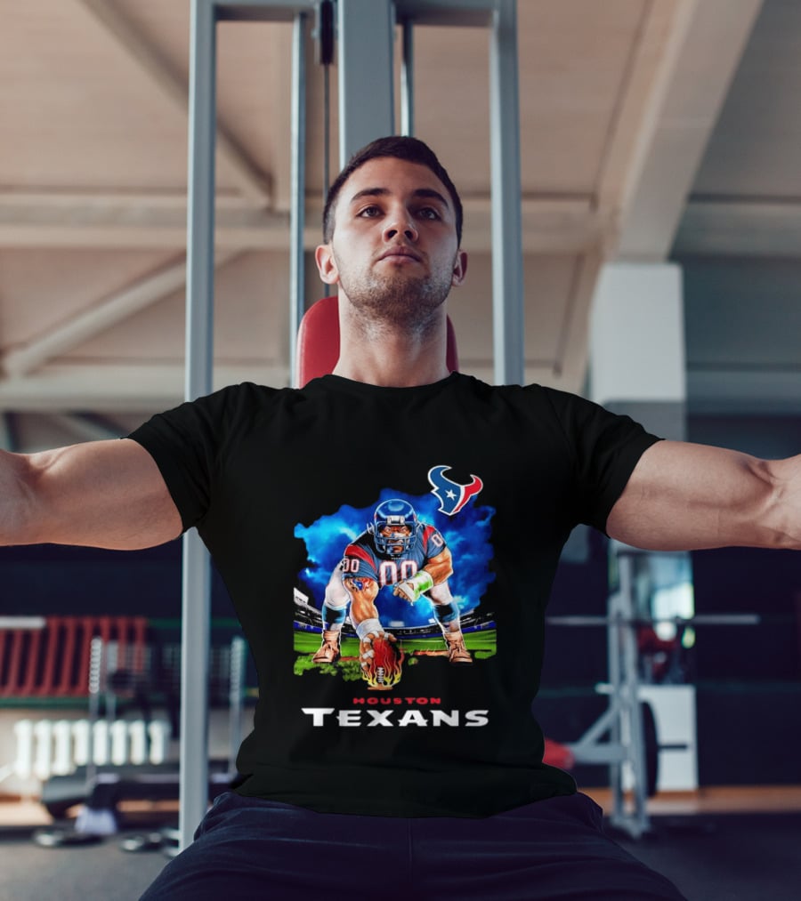 Houston Texans Ferocious Football Player NFL Team Spirit Challenge T-Shirt