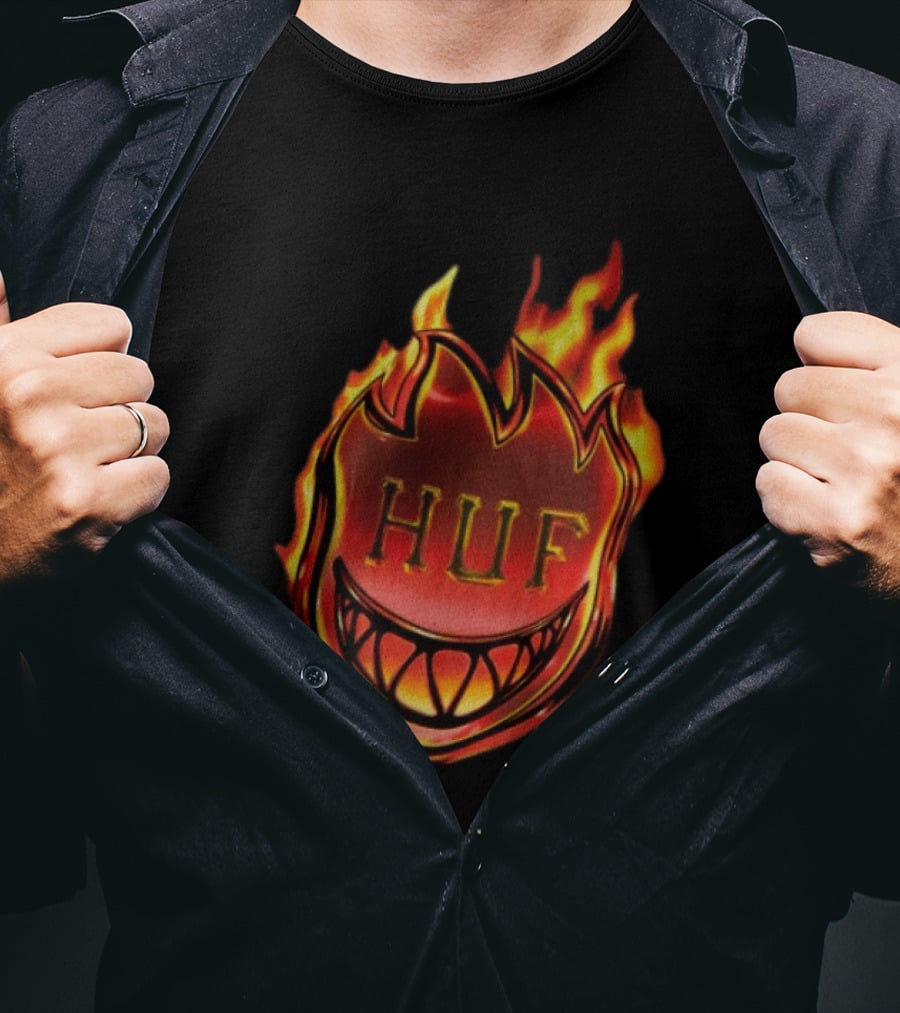 Huf X Spitfire Flame Galaxies Collaboration With Iconic Smiling T-Shirt