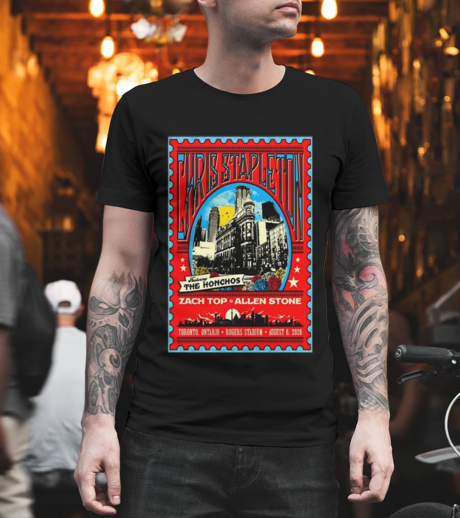 Chris Stapleton Featuring The Honchos Zach Top Allen Stone Rogers Stadium Toronto August 6 2026 T-Shirt