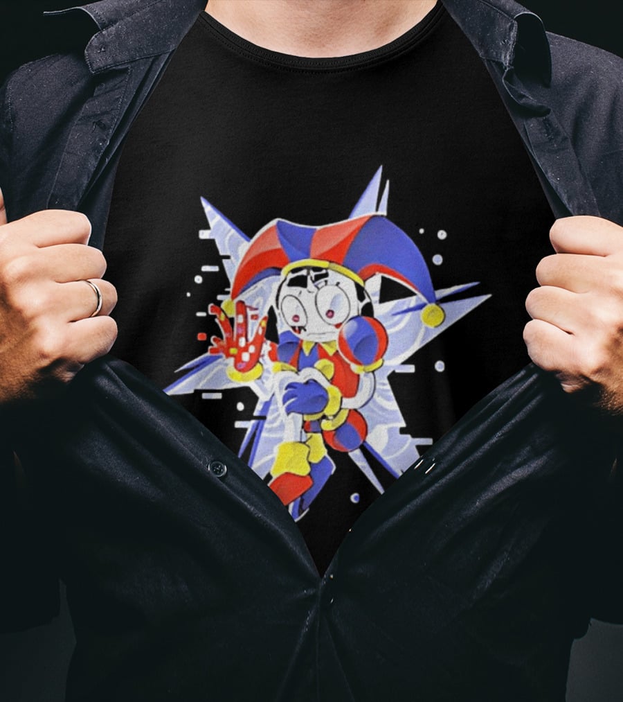 Classic Pixel Jester Glitch Retro Arcade T-Shirt