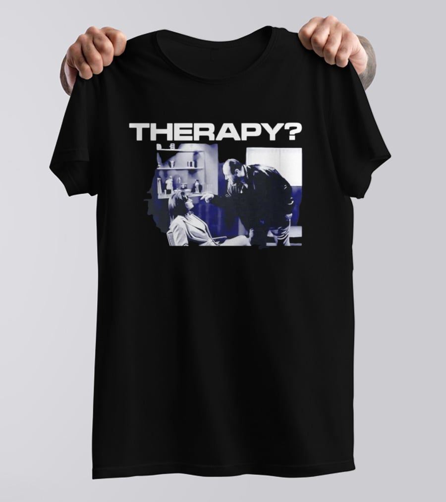 Tony Soprano Theraphy Pointing At Dr Melfi Black White Session T-Shirt