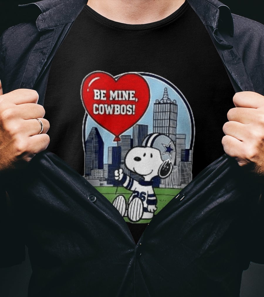 Dallas Cowboys Snoopy Be Mine Valentine 2026 Skyline T-Shirt