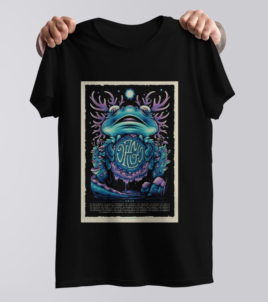 Dizgo 2026 Tour Frog And Mushrooms Psychedelic T-Shirt