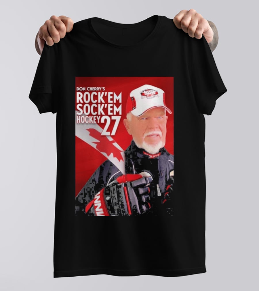 Don Cherry's Rock'em Sock'em Hockey 27 Maple Leaf Hat And Gloves Canada T-Shirt