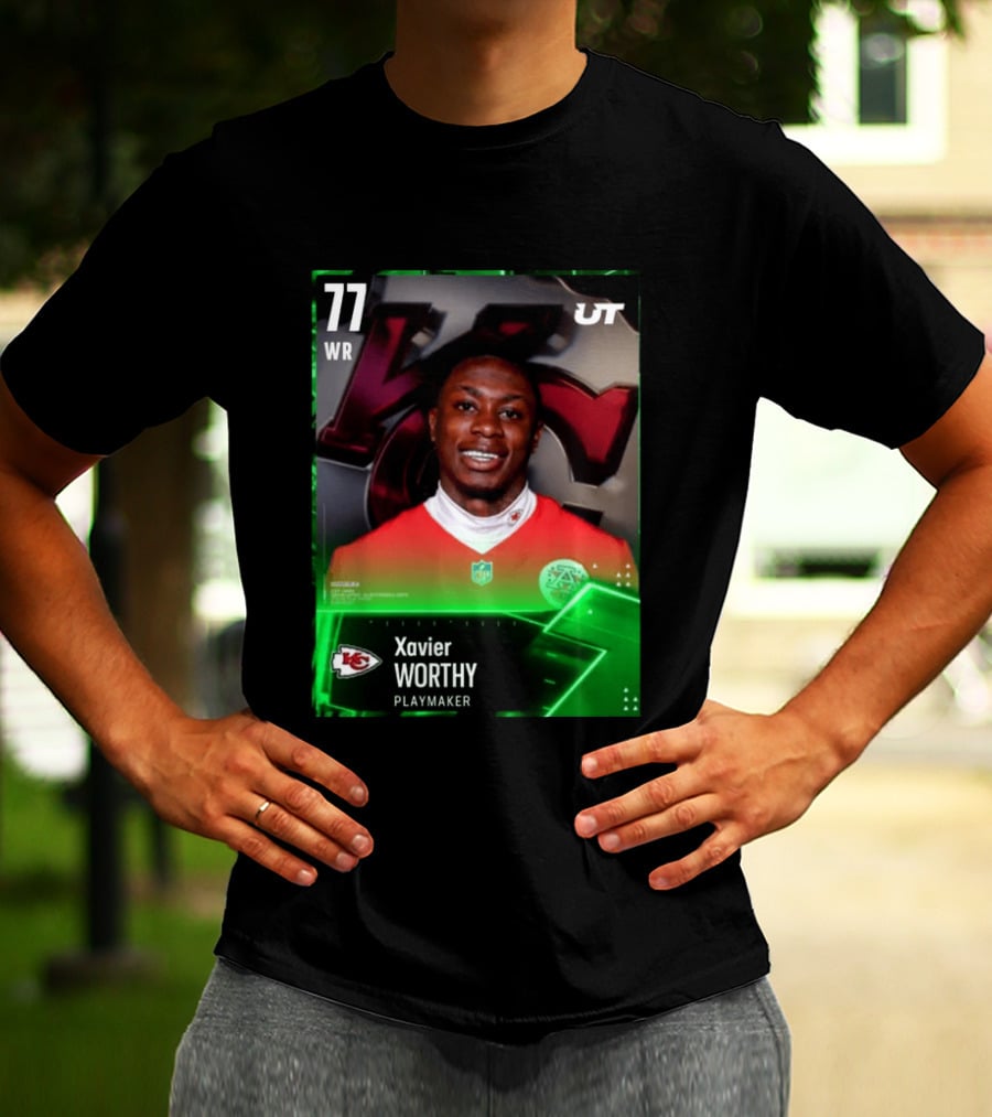 Xavier Worthy Kansas City Chiefs WR 77 Playmaker UT NFL T-Shirt
