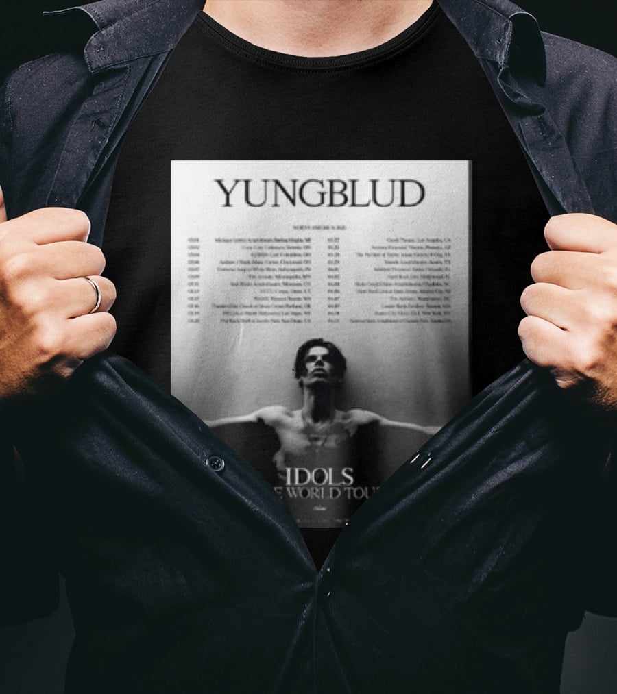 YUNGBLUD Idols The World Tour North America 2026 Schedule Dates Mockup Two Side T-Shirt