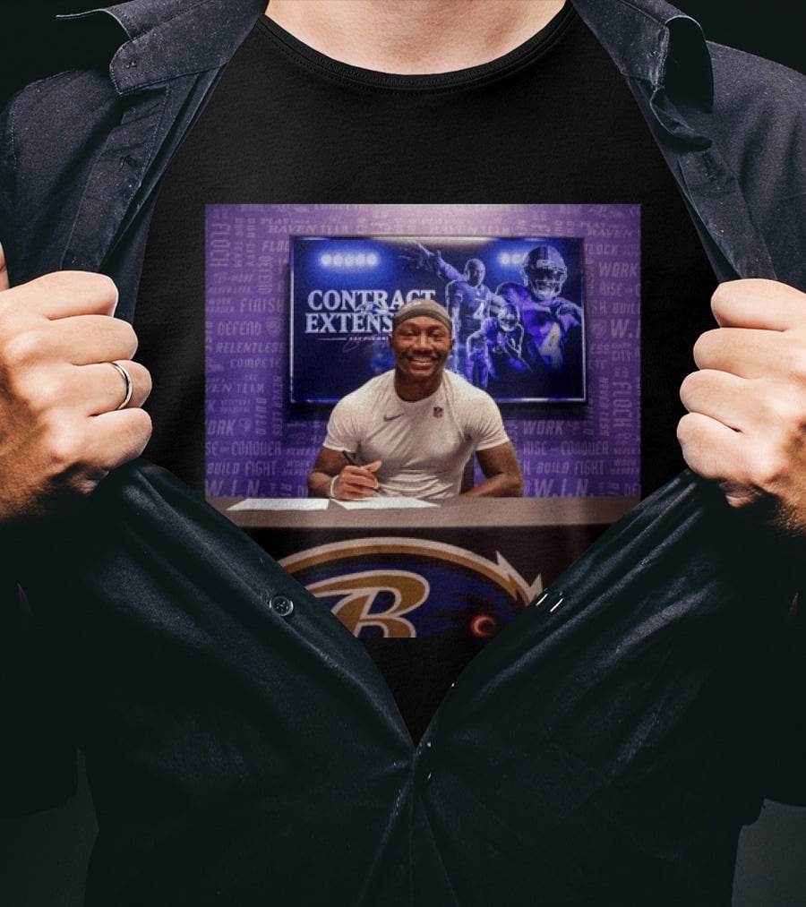 Zay Flowers Contract Extension Baltimore Ravens Football Player Signing NFL Deal T-Shirt