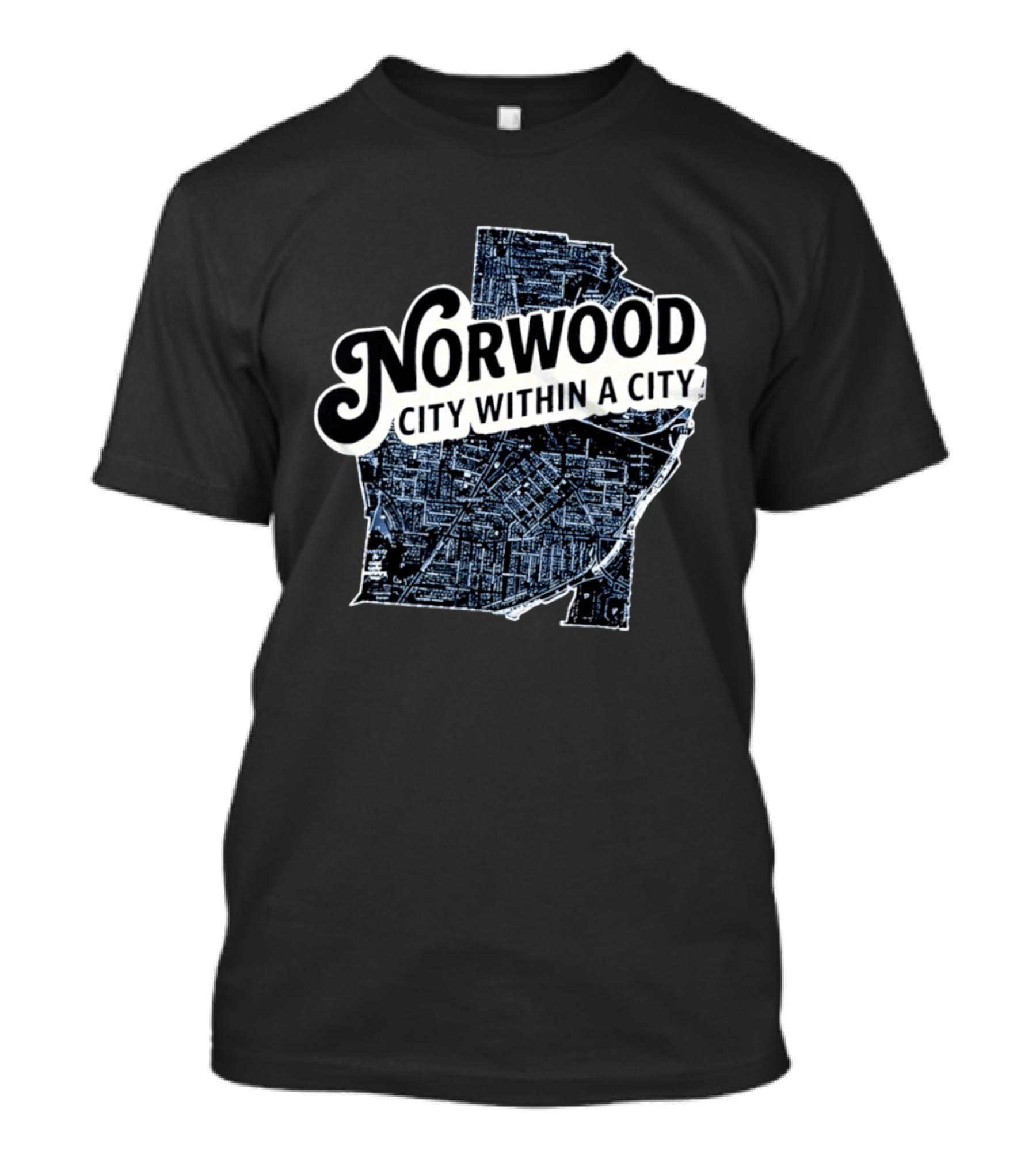 Norwood City Within A City Map T-Shirt