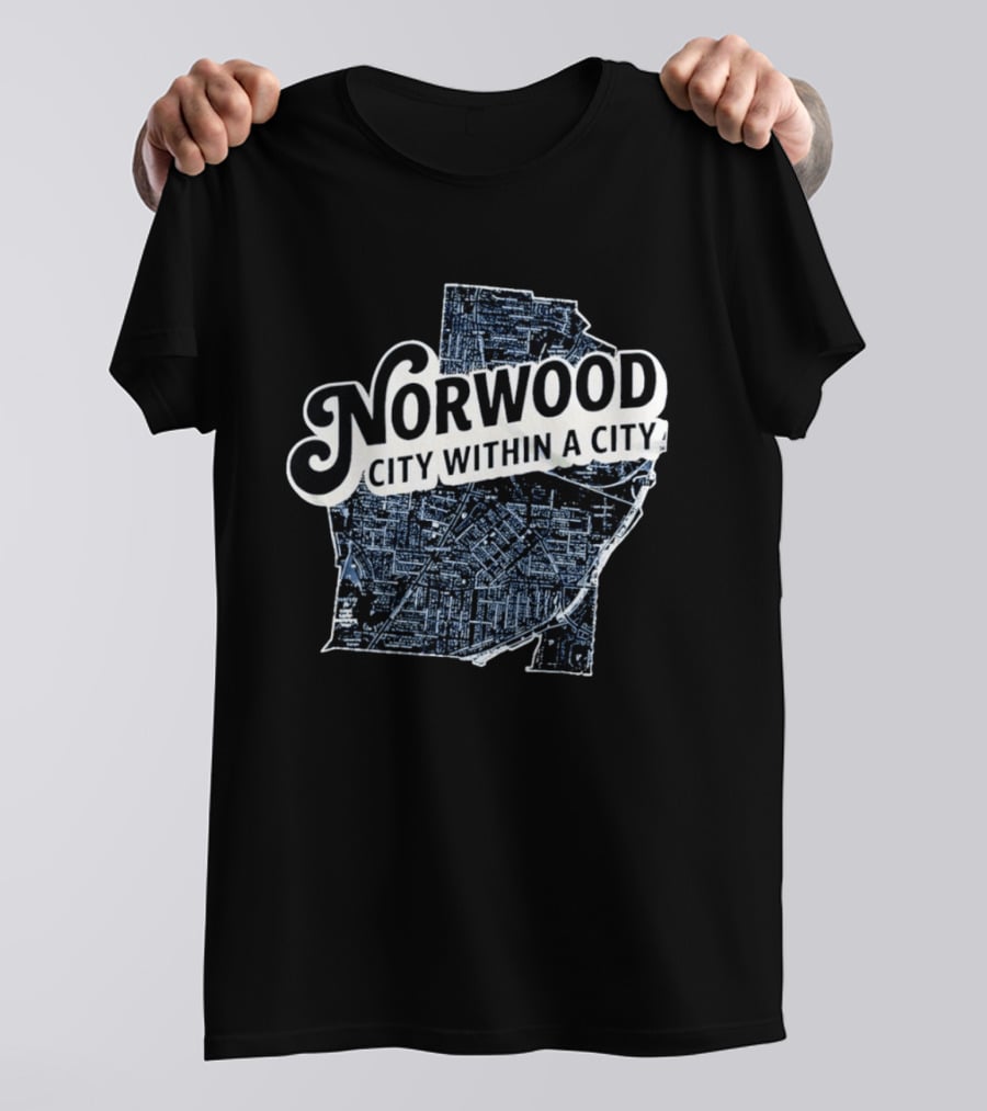 Norwood City Within A City Map T-Shirt