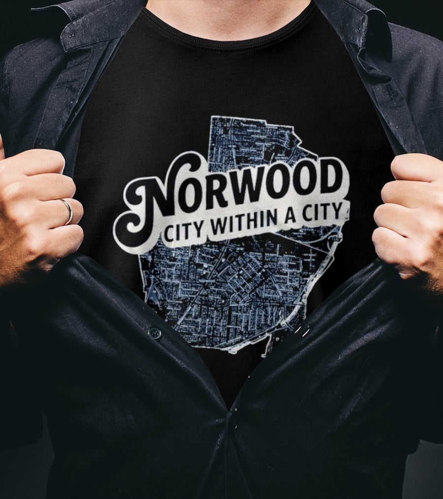 Norwood City Within A City Map T-Shirt