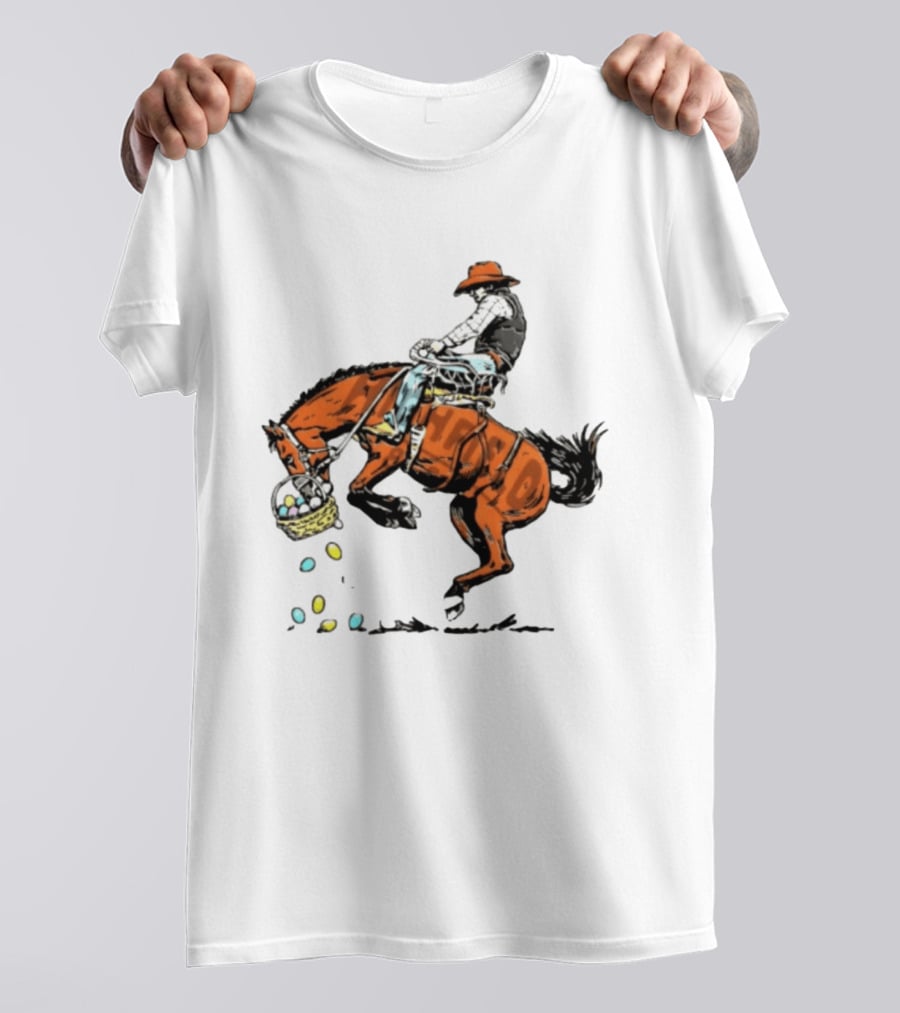 Cowboy Horse Easter Egg Basket Riding 2026 T-Shirt