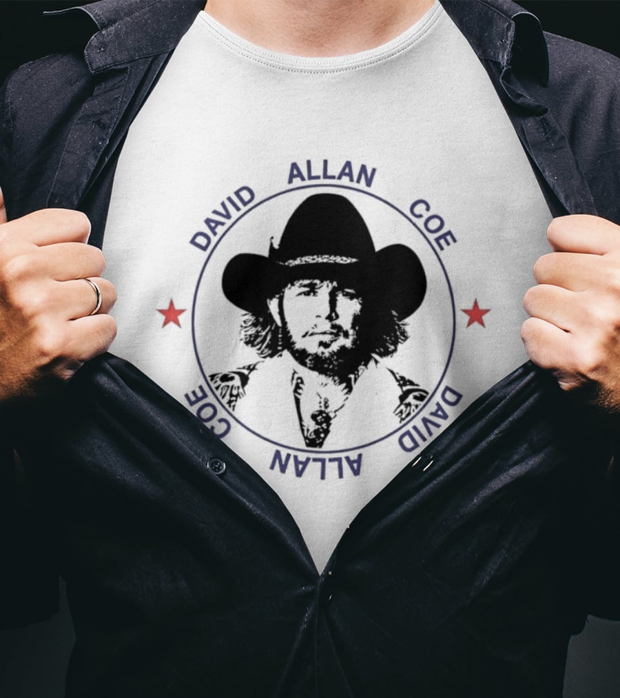 David Allan Coe Country Music Legend Vintage Cowboy Hat T-Shirt