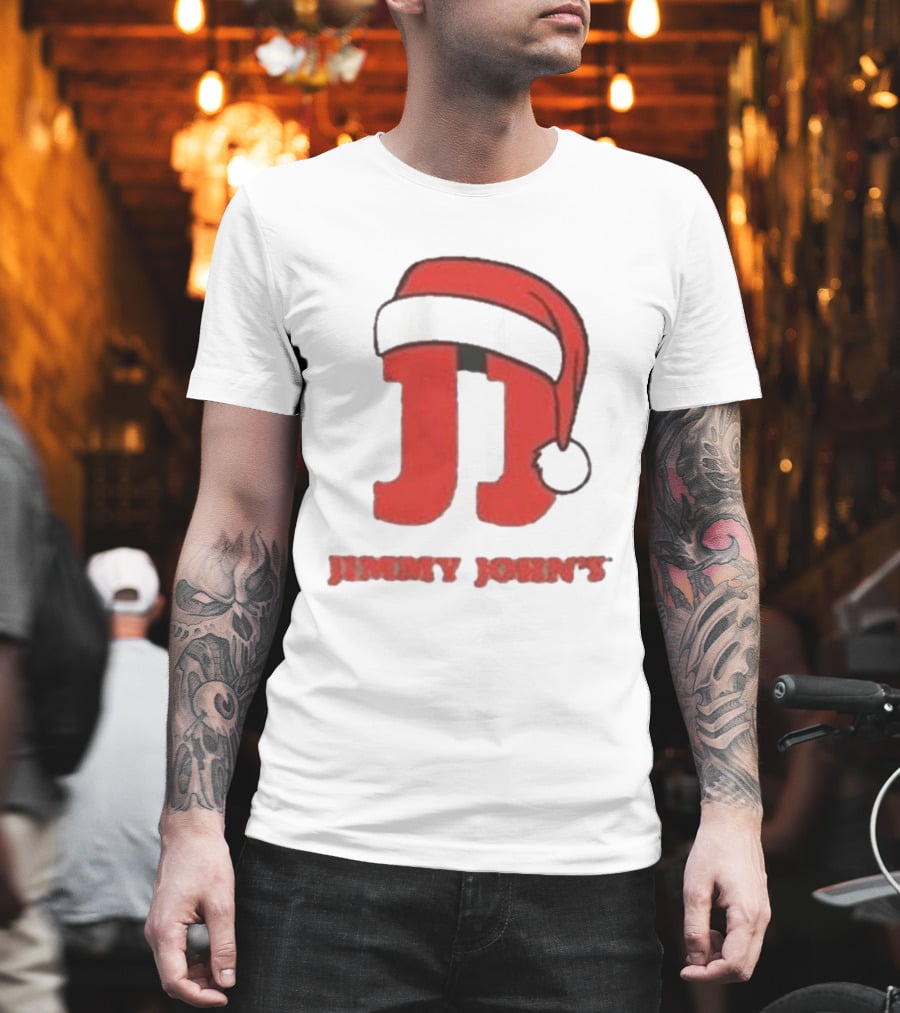 Jimmy John's Festive Santa Hat Christmas T-Shirt