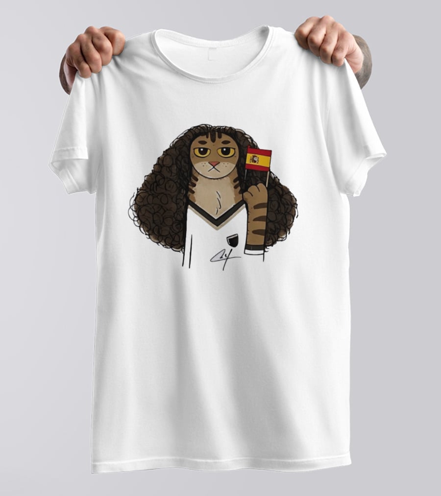 Marc Cucurella Cat Holding Spain Flag FC Barcelona T-Shirt