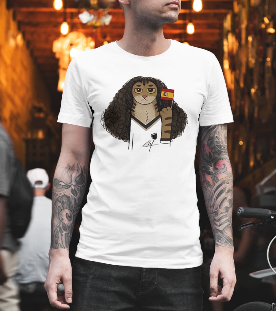 Marc Cucurella Cat Holding Spain Flag FC Barcelona T-Shirt