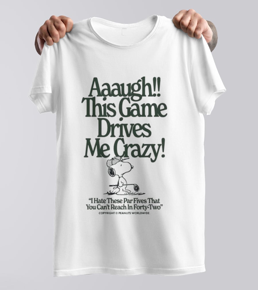 Aaaugh This Game Drives Me Crazy Peanuts Snoopy Charles M. Schulz T-Shirt