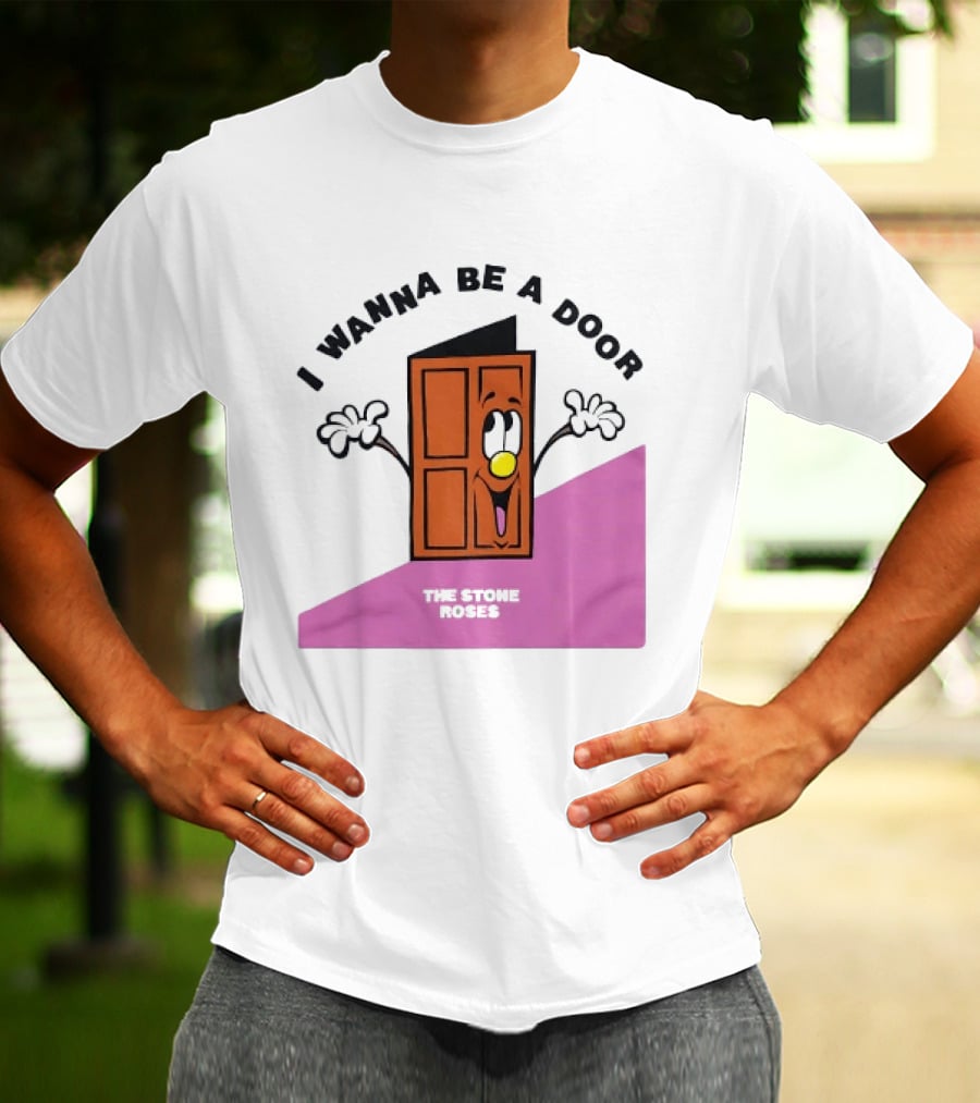 The Stone Roses I Wanna Be A Door Cartoon Yellow Nose Waving Hands T-Shirt