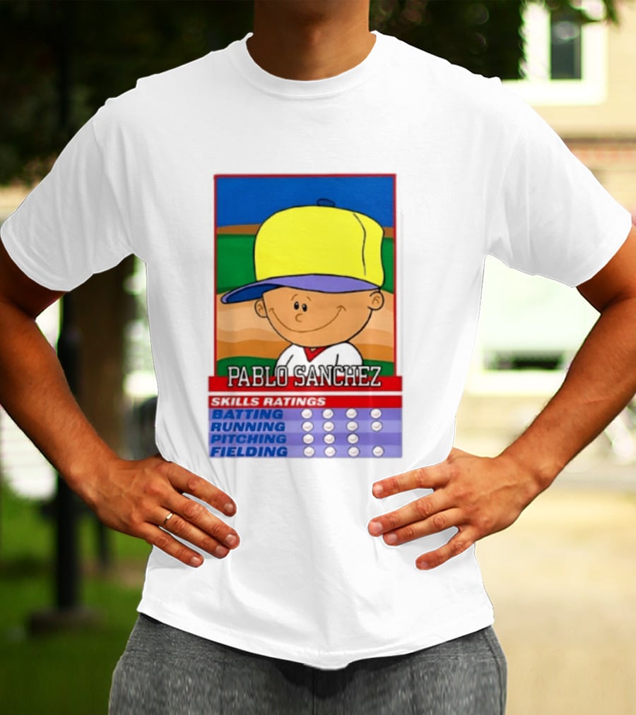 Trending Pablo Sanchez Skills Ratings Card Batting Running Pitching Fielding T-Shirt