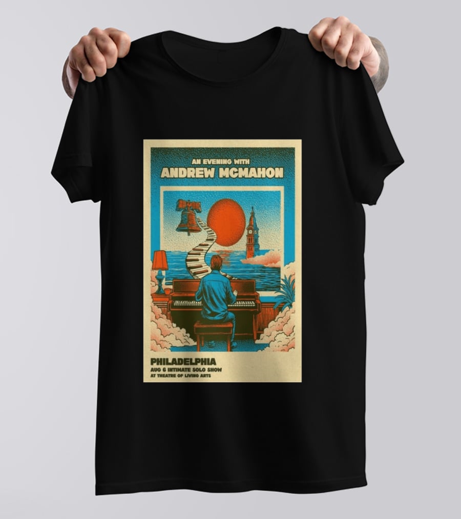 Andrew McMahon An Evening With Philadelphia Aug 6 Intimate Solo Show Theatre Of Living Arts Tour T-Shirt