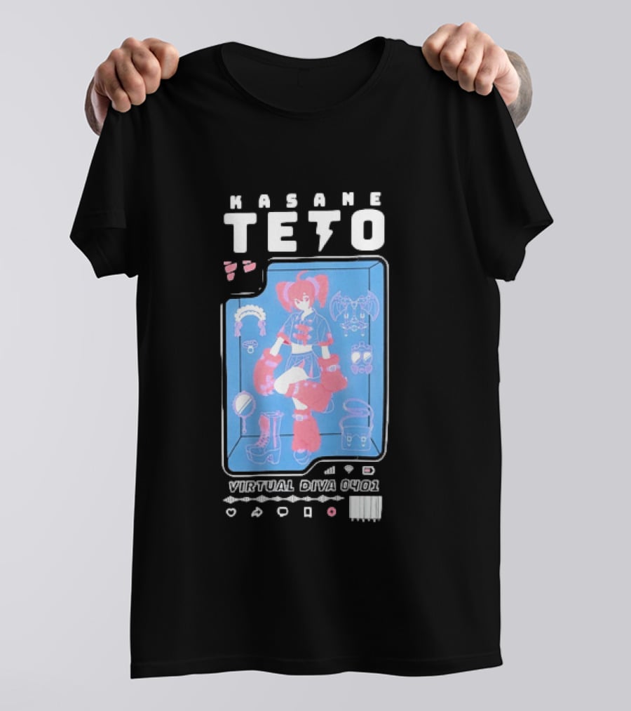 Kasane Teto Virtual Diva 0401 Vocaloid Anime Accessories And Outfit Collection T-Shirt