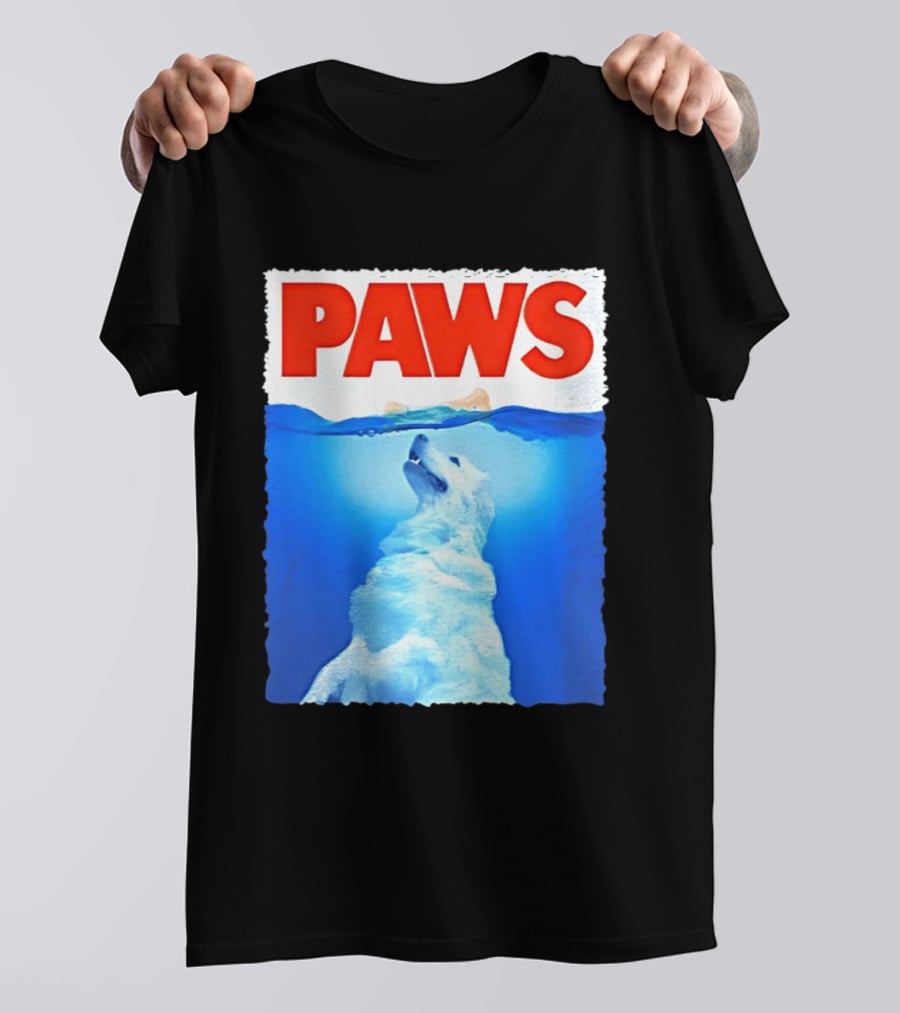 PAWS Classic Parody With Diving Dog Image T-Shirt