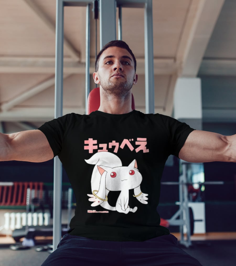 Puella Magi Madoka Magica Kyubey Anime Character Red Eyes T-Shirt