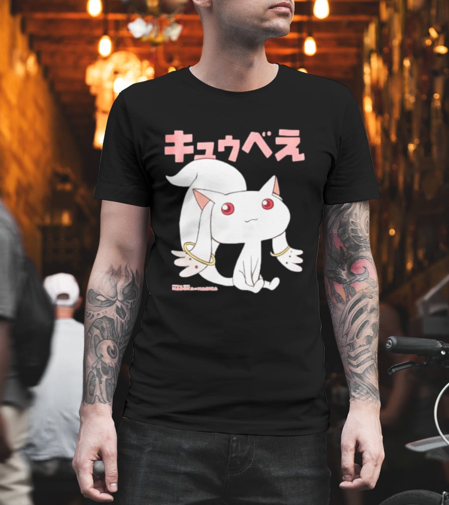 Puella Magi Madoka Magica Kyubey Anime Character Red Eyes T-Shirt