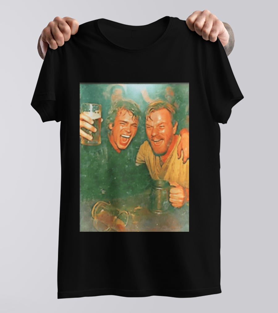 Original Anakin Skywalker And Obi Wan Kenobi Celebrate With Beer Cheers T-Shirt