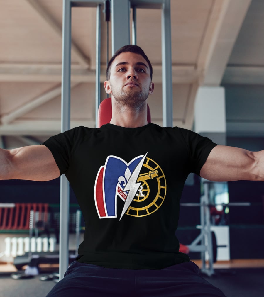 Boston Raiders Montreal Metros Hockey Rivalry Shane Ilya ESTD Fleur De Lis Puck T-Shirt