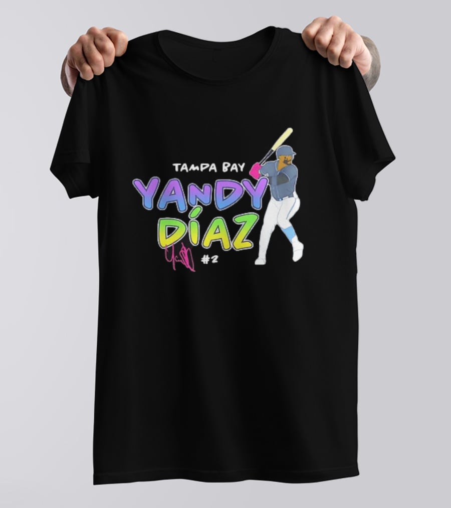 Tampa Bay Yandy Díaz #2 Baseball Player T-Shirt