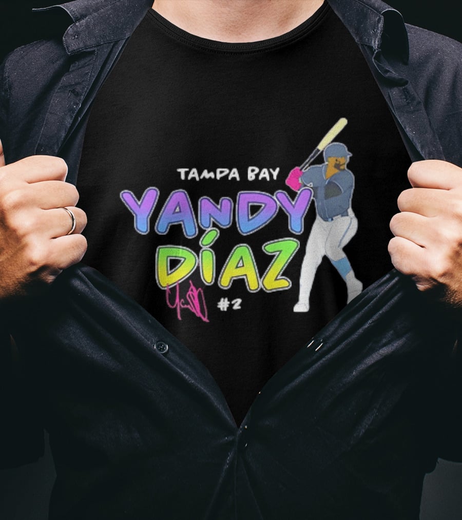 Tampa Bay Yandy Díaz #2 Baseball Player T-Shirt