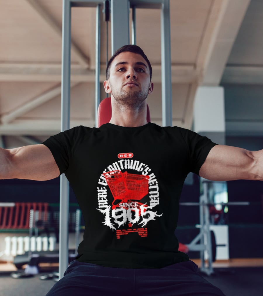 HEB Everything's Better Red Shopping Cart Since 1905 T-Shirt