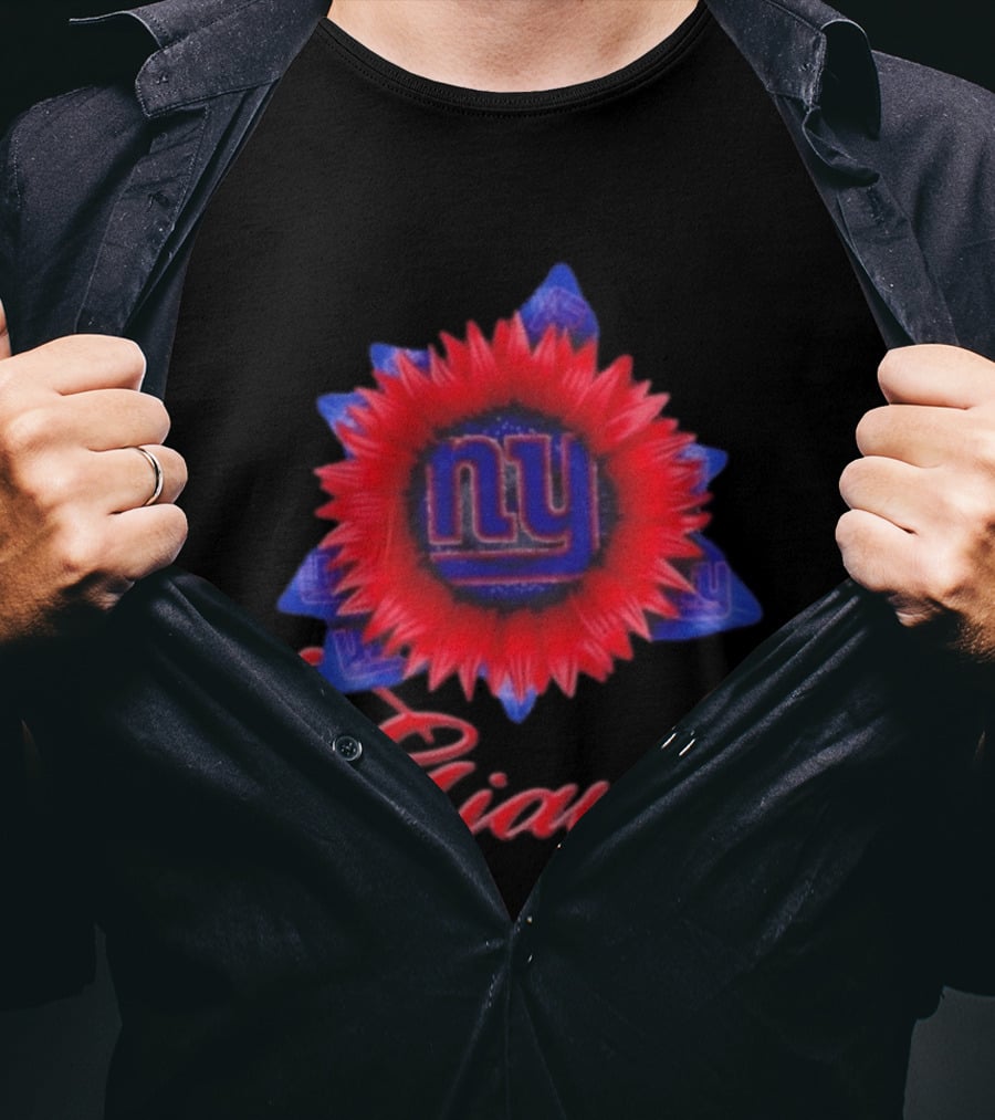 New York Giants Football Sunflower NY Giants T-Shirt