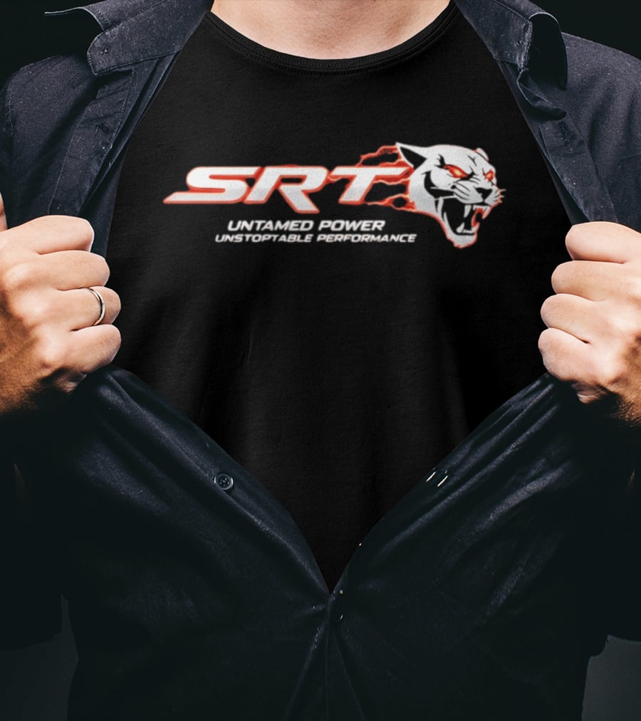 SRT Untamed Power Unstoppable Performance White Roaring Panther T-Shirt