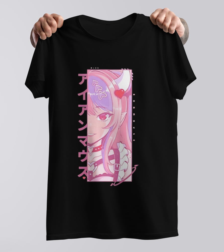 Ironmouse VTuber Kawaii Anime Katakana Panel T-Shirt