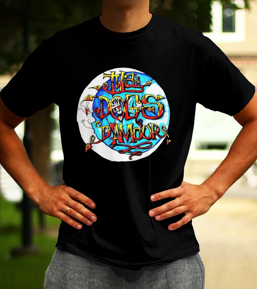 The Dogs D'Amour Iconic Band Logo Vibrant Skull T-Shirt