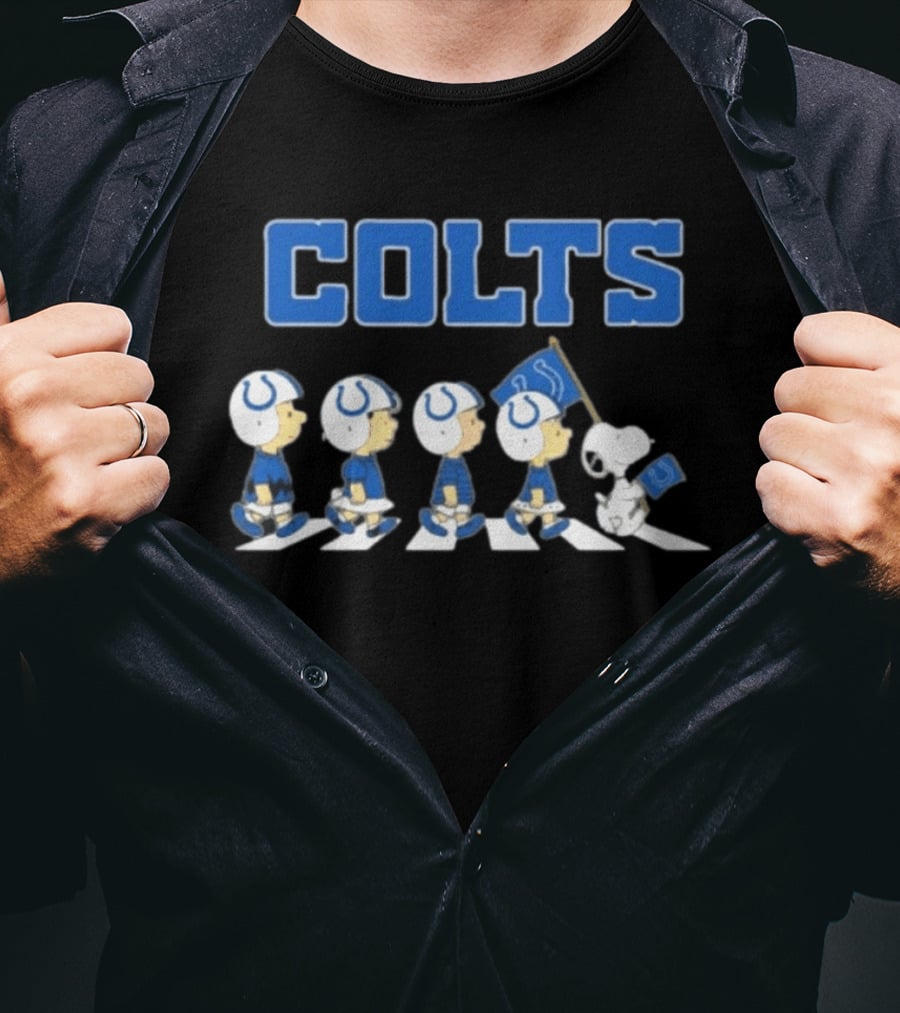Peanuts Characters March Abbey Road Indianapolis Colts T-Shirt