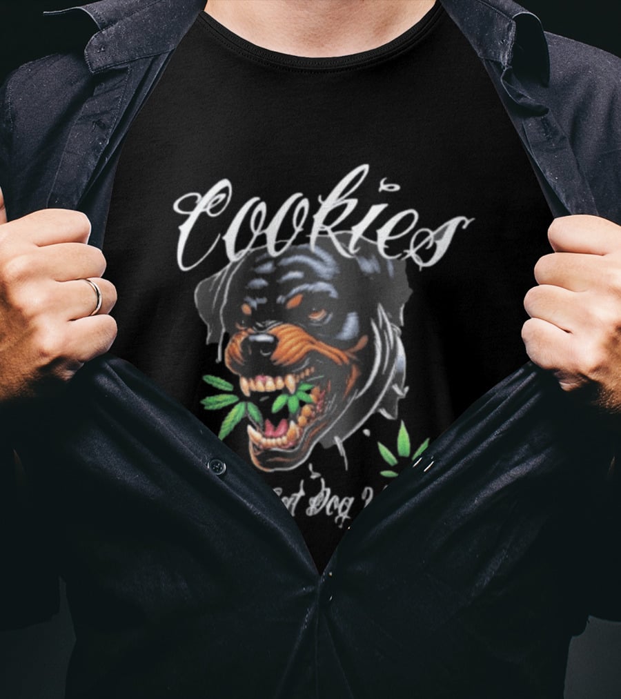 Cookies Dog Eat Dog World Rottweiler With Leaf T-Shirt