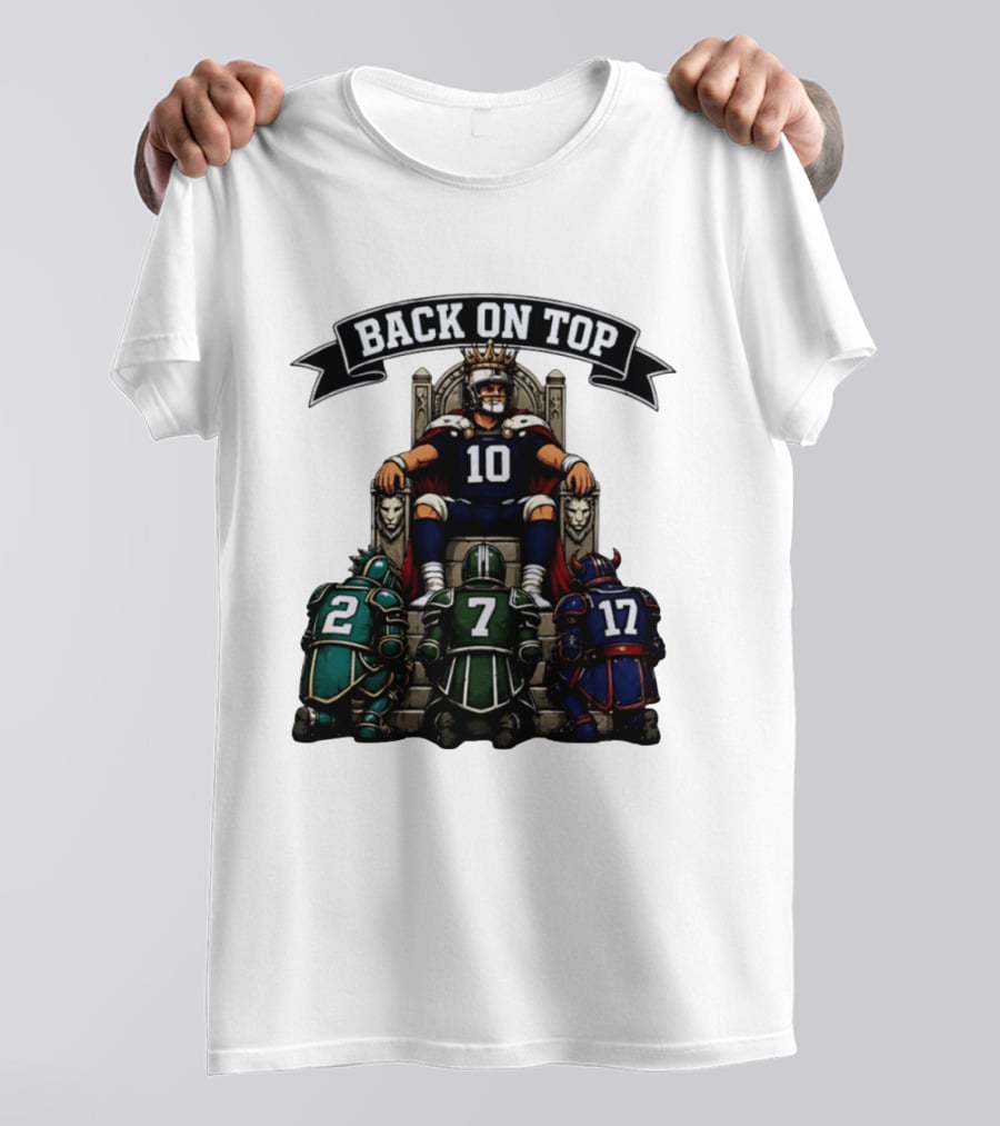 Back On Top Football Jersey Number 10 Quarterback With Throne And Rivals T-Shirt