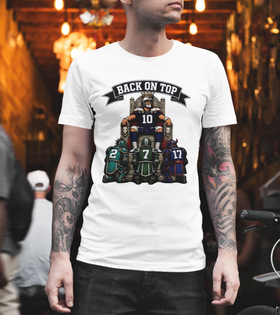 Back On Top Football Jersey Number 10 Quarterback With Throne And Rivals T-Shirt