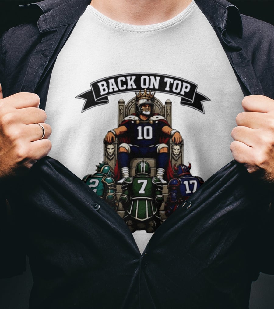 Back On Top Football Jersey Number 10 Quarterback With Throne And Rivals T-Shirt