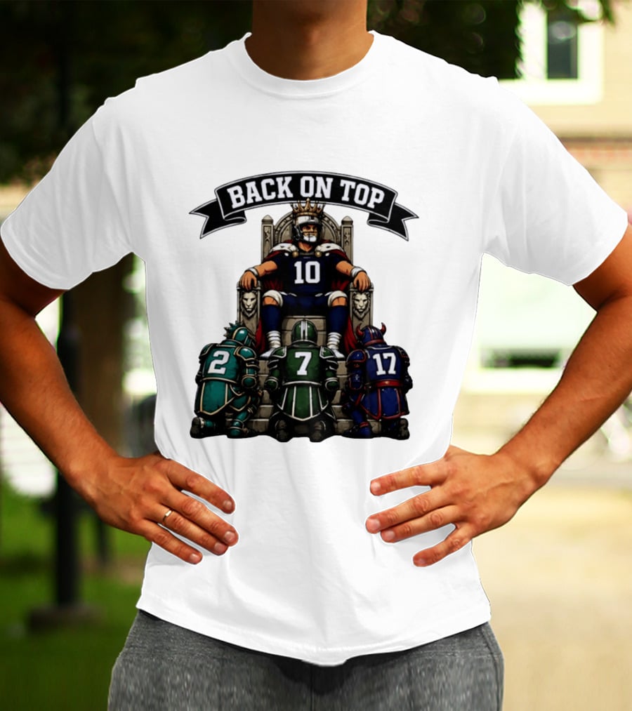 Back On Top Football Jersey Number 10 Quarterback With Throne And Rivals T-Shirt
