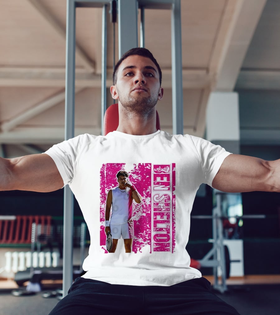 Ben Shelton Tennis Star Distressed Pink T-Shirt