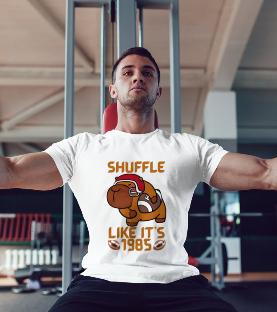 Shuffle Like It's 1985 Capybara With Headphones T-Shirt