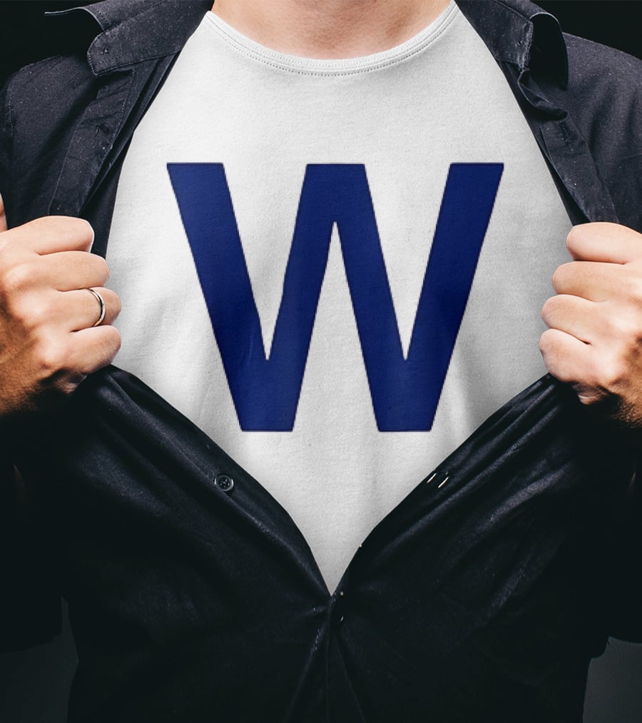 Chicago Cubs Blue W Baseball Team Victory T-Shirt