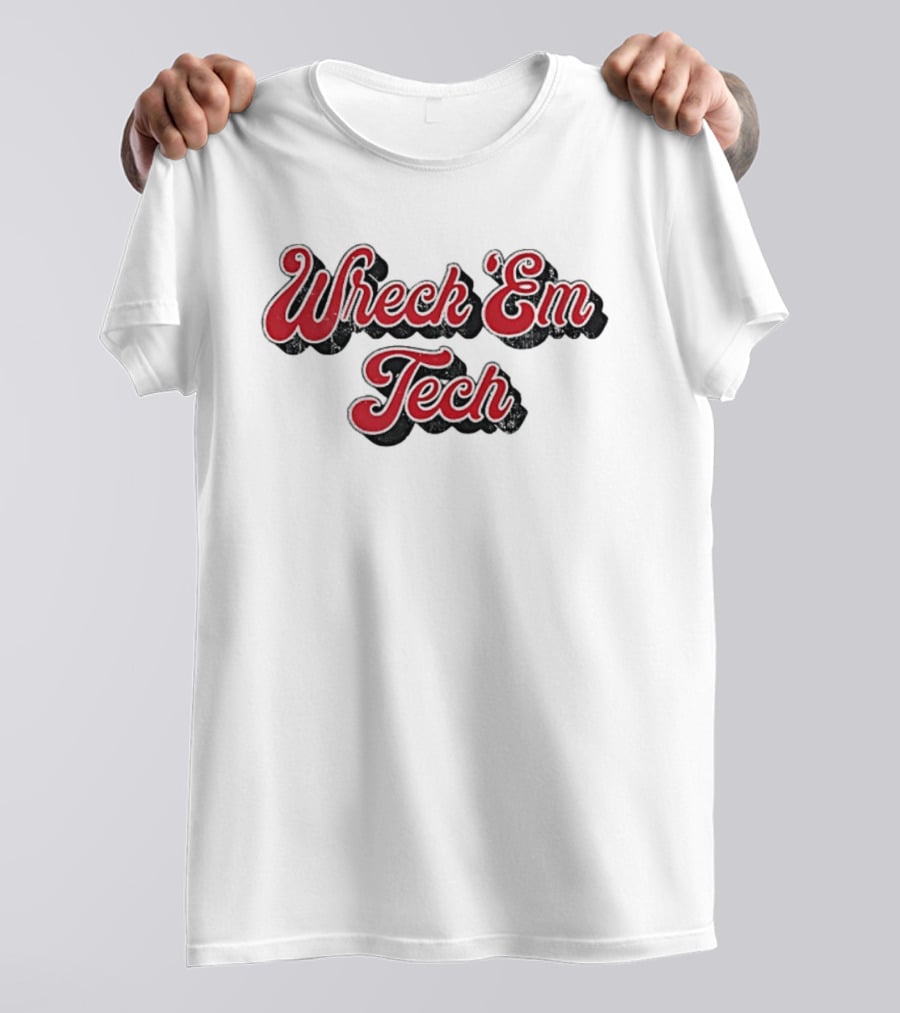 Wreck Em Tech Classic Texas Tech 70s Script T-Shirt