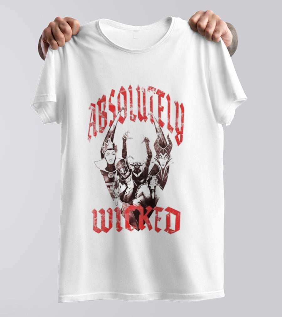 Disney Villains Absolutely Wicked Distressed Iconic Characters T-Shirt