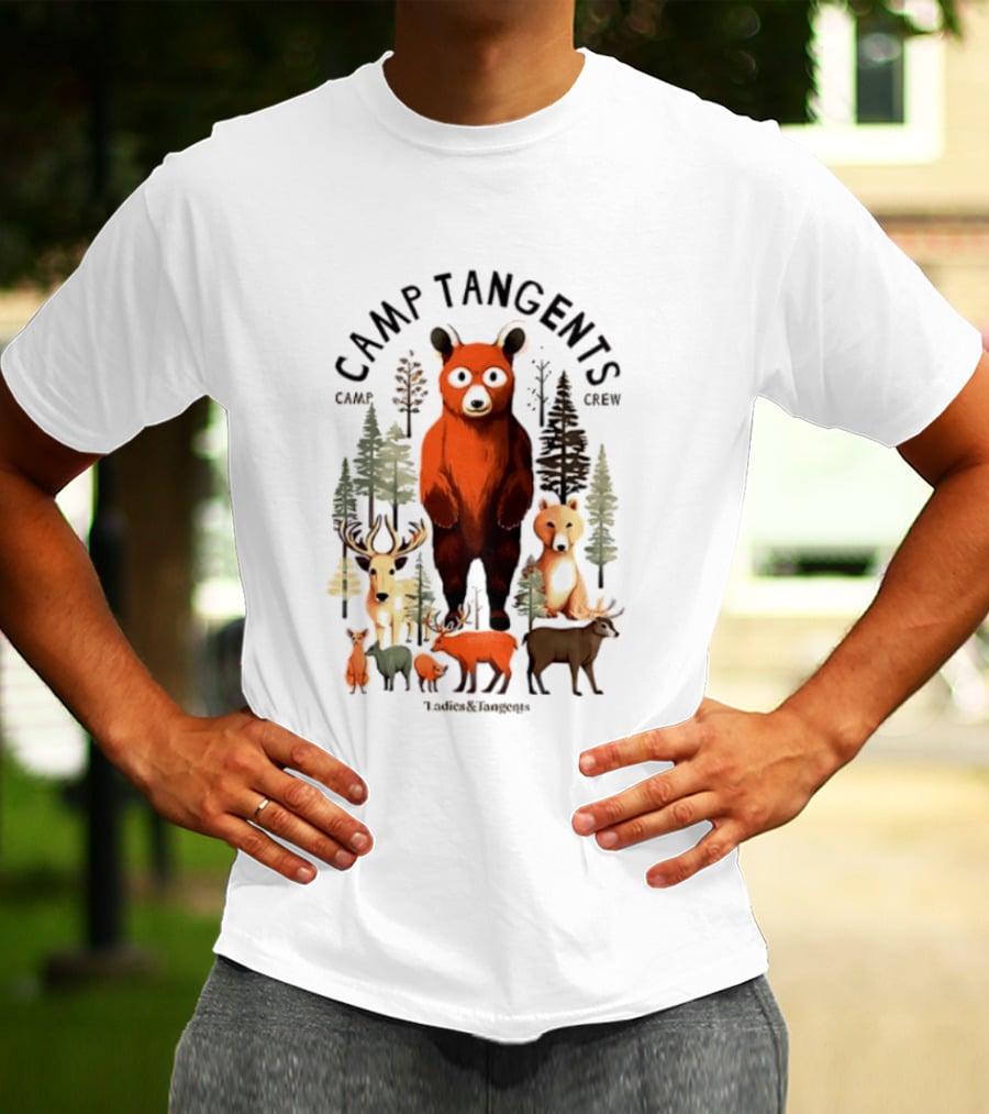 Camp Tangents Bear Crew Wildlife Forest Animals T-Shirt