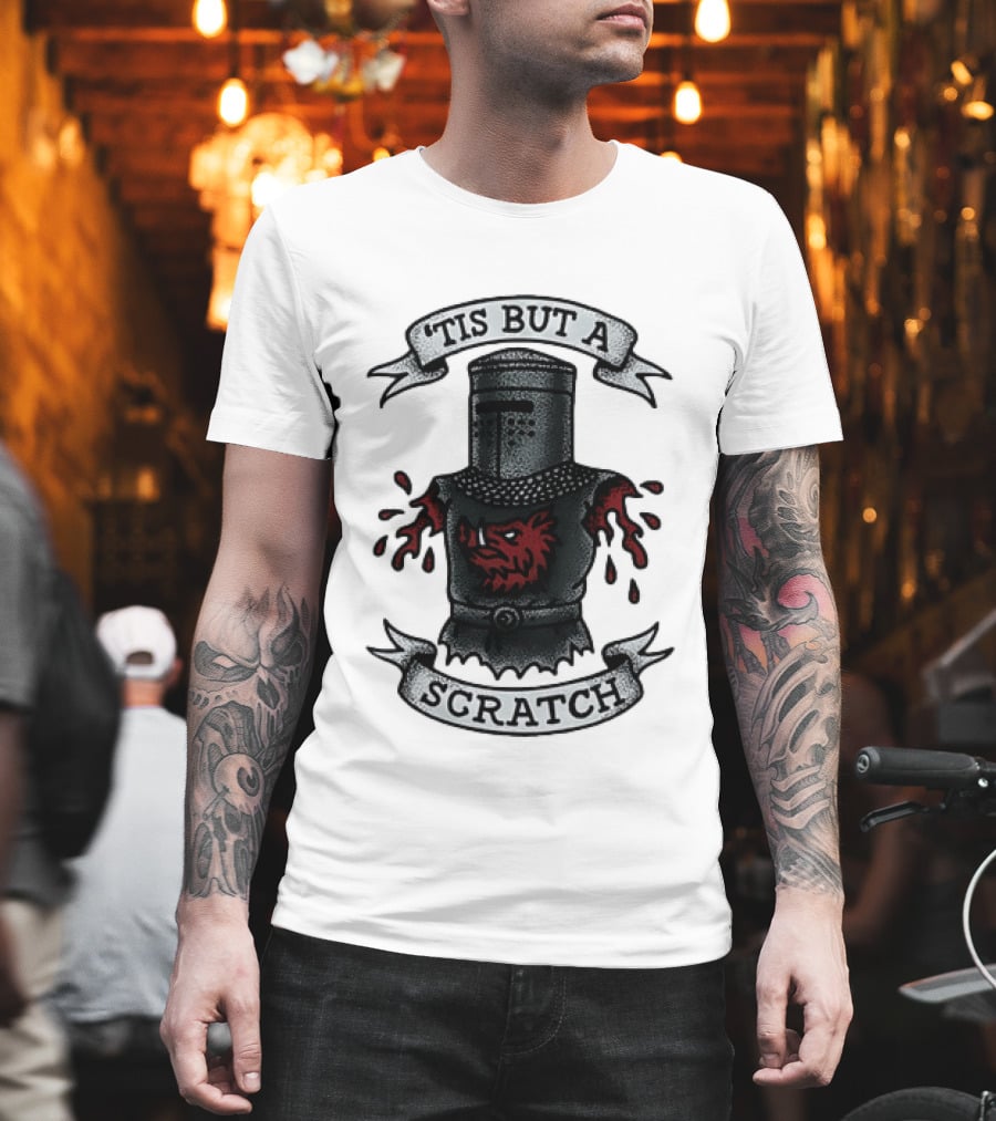Tis But A Scratch Monty Python Black Knight Humor T-Shirt